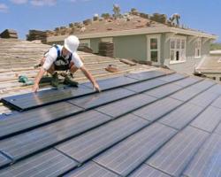 Contractor Installing Solar Panels